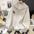 Loose American Vintage Gray Lapel Sweatshirt