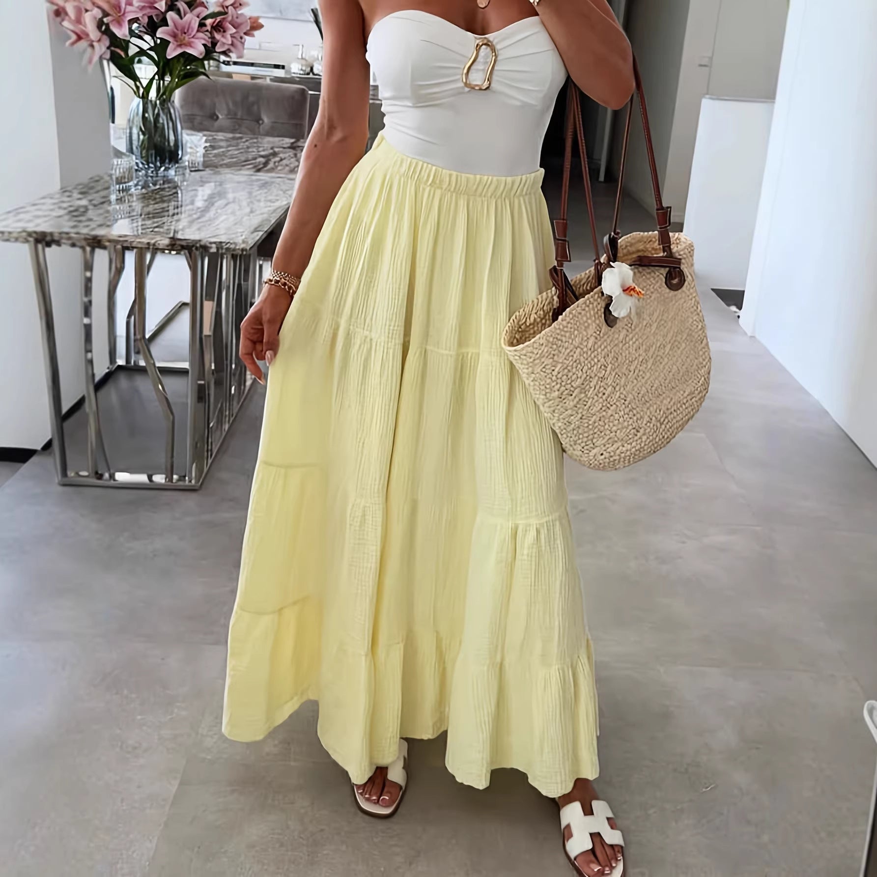 Stylish Elegant And Minimalist Pleated Skirt For Everyday Casual Wear